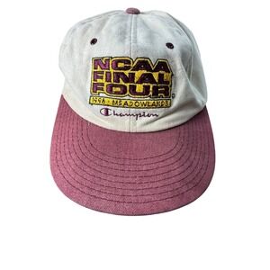 Vintage 1996 NCAA Final Four Meadowlands Champion Hat Strapback Cream Burgundy